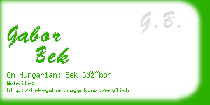 gabor bek business card